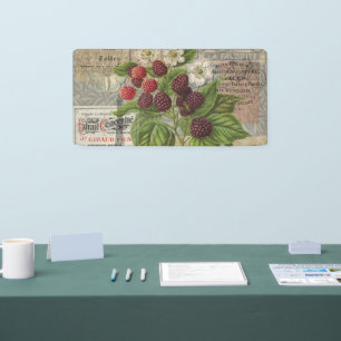Banderoles Mûres Vintage Collage d'Art Éphemère Français