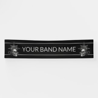 Banderoles Musique sur mesure Merch Skull Metal Rock Show Mus