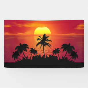 Banderoles Nature Sunset Palm