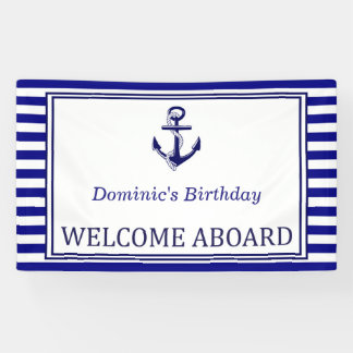 Banderoles Nautical Banner - Navy - Anchor