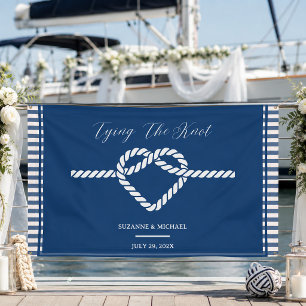 Banderoles Nautical Navy Blue Tying Knot Stripes Mariage