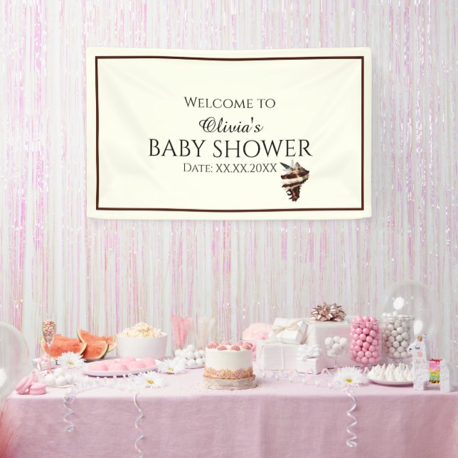 Banderoles Nautique sous fond de papillon coquille de mer (Fête)