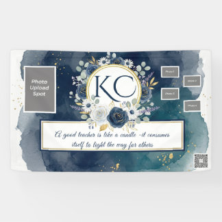 Banderoles Navy Gold Teacher Appreciation Photo Banner