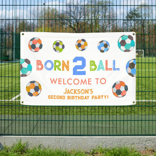 Banderoles Né à Ball Soccer Anniversaire Fête Bienvenue