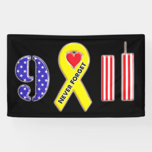 Banderoles Ne jamais oublier le 11 septembre Ruban jaune