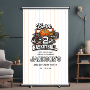 Banderoles Né pour le basket-ball, garçon 2e anniversaire sur