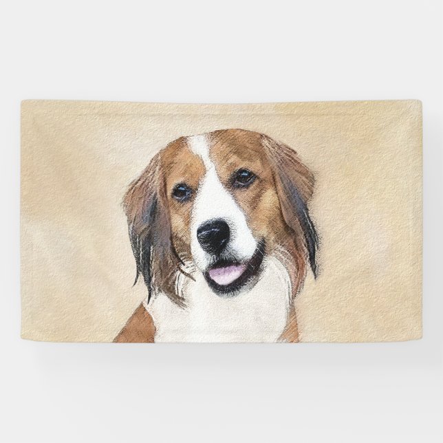 Banderoles Nederlandse Kooikerhondje Peinture - Chien Art (Horizontal)