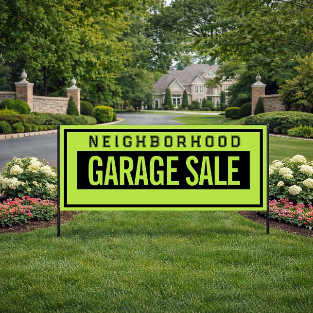 Banderoles Neighborhood Garage Sale Banner 2.5' X 6' (Neighborhood Garage Sale Banner)