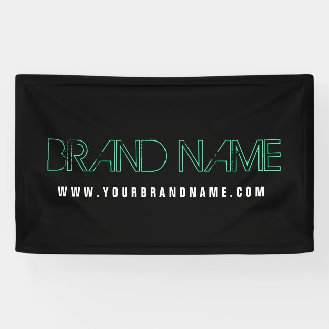 Banderoles Neon Look Vert Noir Marque moderne Nom (Horizontal)