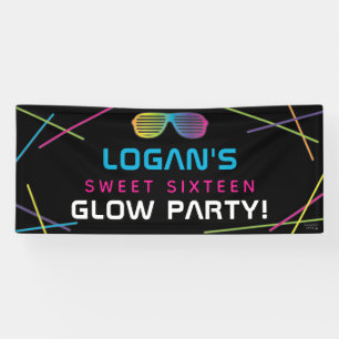 Banderoles Neon Sweet 16 Anniversaire Glow Party
