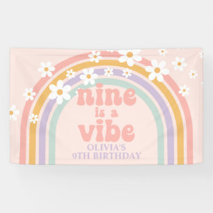 Banderoles Neuf est Vibe Pastel arc-en-ciel 9e anniversaire