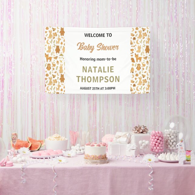 Banderoles Neutral Baby Boy Shower | Cute Safari Animal (Fête)