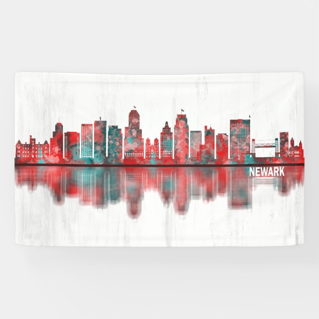 Banderoles Newark New Jersey Skyline (Horizontal)