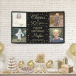 Banderoles N'IMPORTE QUEL Anniversaire Cheval Noir Gold Confe<br><div class="desc">Célébrez un joyeux anniversaire d'étape avec un collage photo personnalisé 4 bannière de fête noir et or. (CONSEIL EN MATIÈRE DE PLACEMENT D'IMAGE : Une façon simple de centrer une image exactement comme vous voulez est de la rogner avant de la télécharger sur le site Zazzle.) Design comprend quatre photos...</div>
