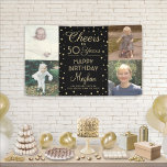 Banderoles N'IMPORTE QUEL Anniversaire Cheval Noir & Or Confe<br><div class="desc">Célébrez un joyeux anniversaire d'étape avec un collage photo personnalisé 4 bannière de fête noir et or. (CONSEIL EN MATIÈRE DE PLACEMENT D'IMAGE : Une façon simple de centrer une image exactement comme vous voulez est de la rogner avant de la télécharger sur le site Zazzle.) Design comprend quatre photos...</div>