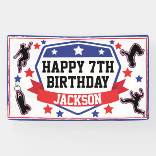 Banderoles Ninja Warriors Boys Anniversaire Party Bleu & Roug