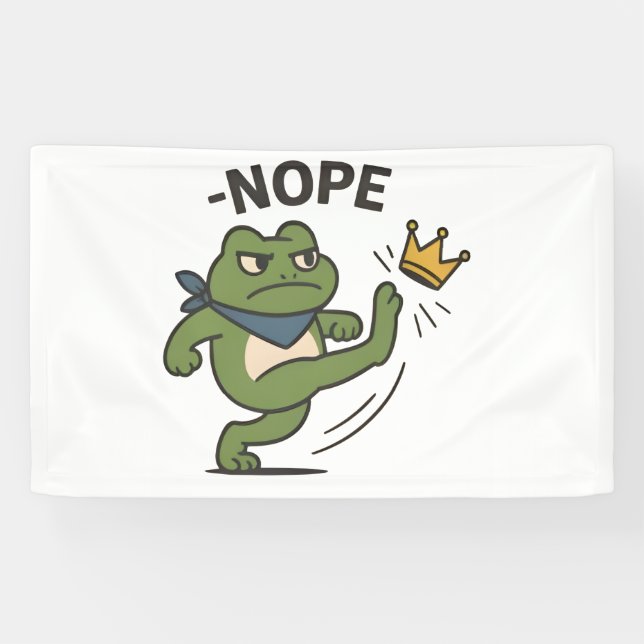 Banderoles No Kings in America Frog No Kings Democracy (Horizontal)