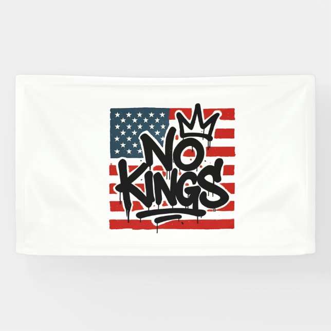 Banderoles No Kings In America Save Democracy I dissident Ant (Horizontal)