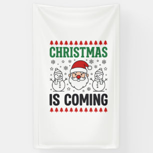 Banderoles Noël arrive, modèle de Père Noël bonhomme de neige