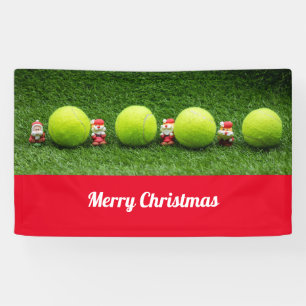 Banderoles Noël de tennis avec balle de tennis et Père Noë