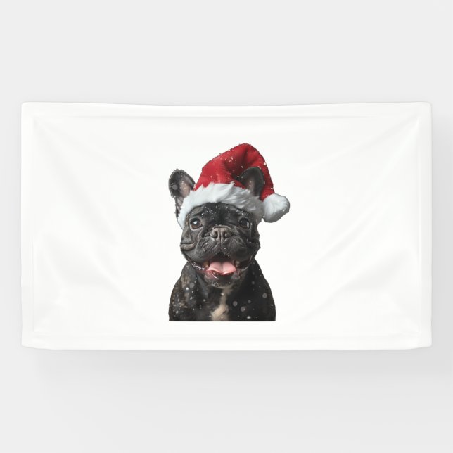 Banderoles Noël des Bulldog français (Horizontal)
