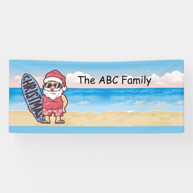 Banderoles Noël en juillet avec SANTA CLAUS (Horizontal)