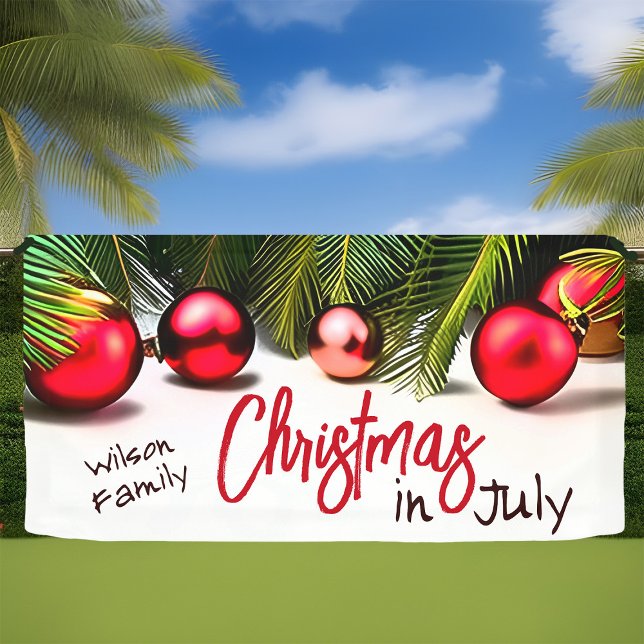Banderoles Noël En Juillet Reunion Famille Reunion Summer Poo (Christmas in July Summer party banner)