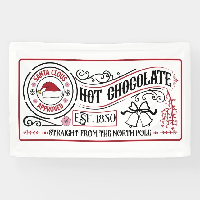 Banderoles Noël Festif au chocolat chaud (Horizontal)