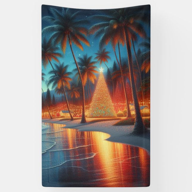 Banderoles Noël hawaïen/tropical (Vertical)