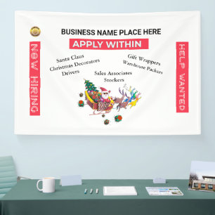 Banderoles Noël Recherché maintenant l'embauche Père Noël per