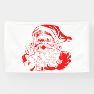 Banderoles Noël rouge et blanc du Père Noël