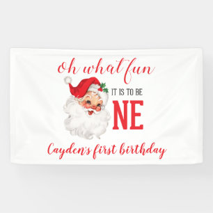 Banderoles Noël Santa Vintage Premier Anniversaire