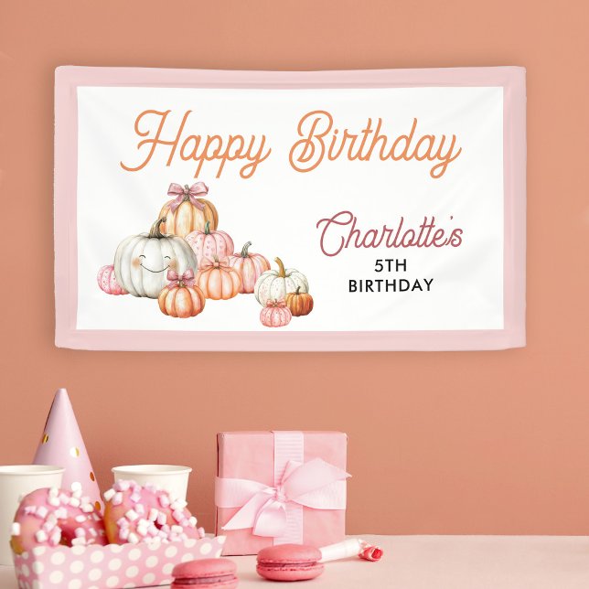 Banderoles Nœuds de patch de citrouille de fille Joyeux anniv (Créateur téléchargé)