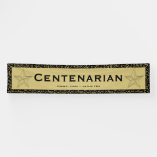 Banderoles Noir d'anniversaire de "CENTENARIAN" 100th/motif