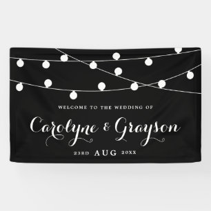 Banderoles Noir et blanc Whimsical Fairy Lights Mariage