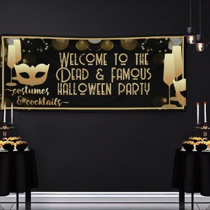 Banderoles Noir moderne Chic or adulte Glam Halloween Party