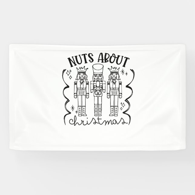 Banderoles Noix À propos de Noël Funny Noël Nutcracker (Horizontal)