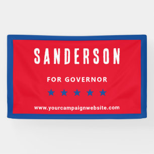 Banderoles Nom de la campagne électorale politique Bleu blanc