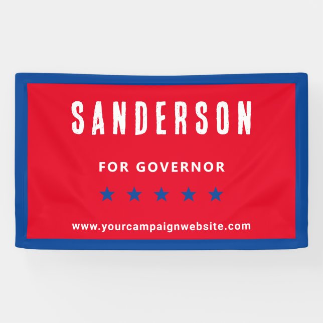 Banderoles Nom de la campagne électorale politique Bleu blanc (Horizontal)