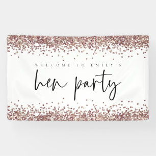 Banderoles Nom de la Parties scintillant rose Gold Bienvenue