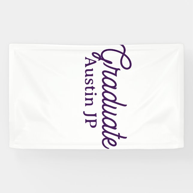 Banderoles nom de remise des diplômes violet simple minimal s (Horizontal)