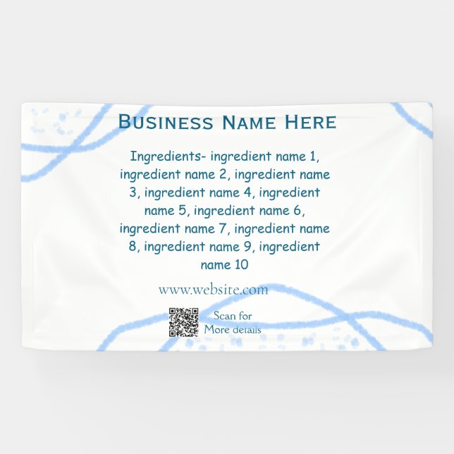 Banderoles Nom d'ingrédient ajouter nom d'entreprise site Web (Horizontal)