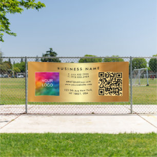 Banderoles Nom du logo du code QR de l'entreprise Gold Modèle
