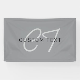 Banderoles Nom ou salutation modifiable   Gris noir et foncé