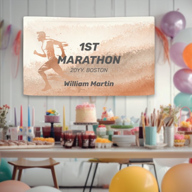 Banderoles Nom personnalisé 1ST Marathon-Post Marathon Party (Custom Name 1ST Marathon-Post Marathon Party Banner)