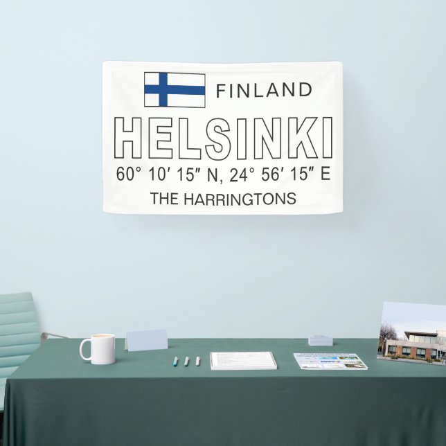 Banderoles Nom personnalisé Coordonnées Helsinki (Salon professionnel)