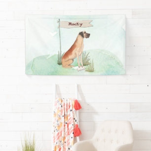 Banderoles Nom personnalisé Great Dane Pet Chien