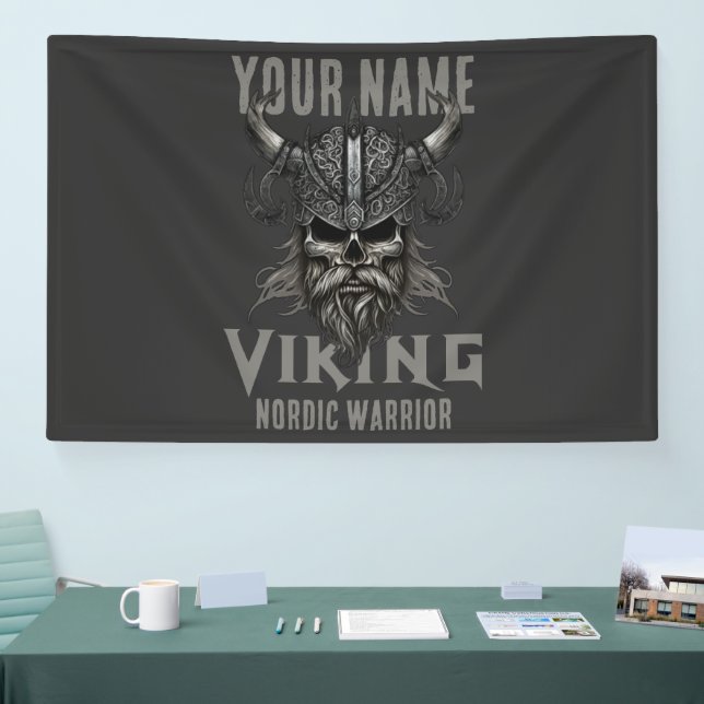 Banderoles NOM personnalisé Viking Warrior Heritage (Salon professionnel)