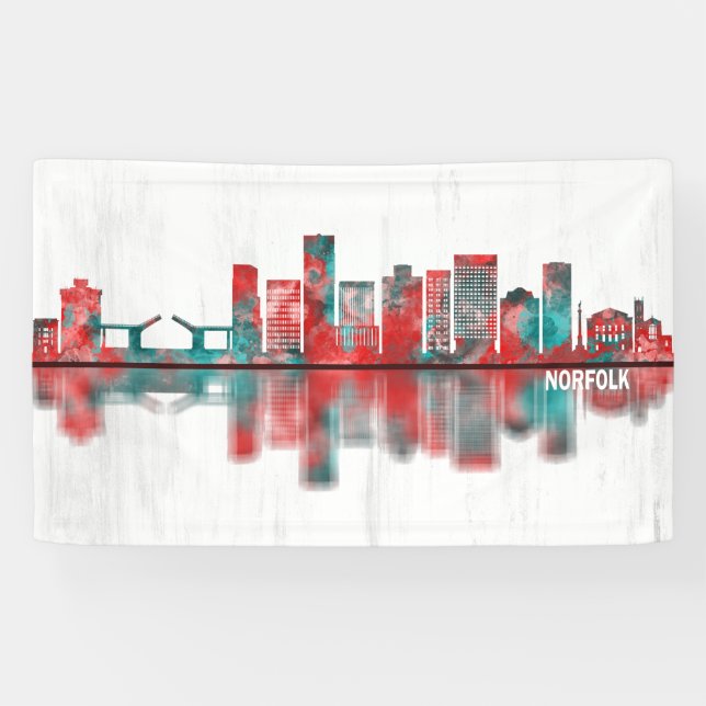 Banderoles Norfolk Virginia Skyline (Horizontal)