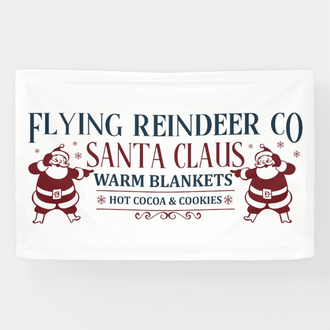 Banderoles North Pôle Flying reiner Company Christmas (Horizontal)